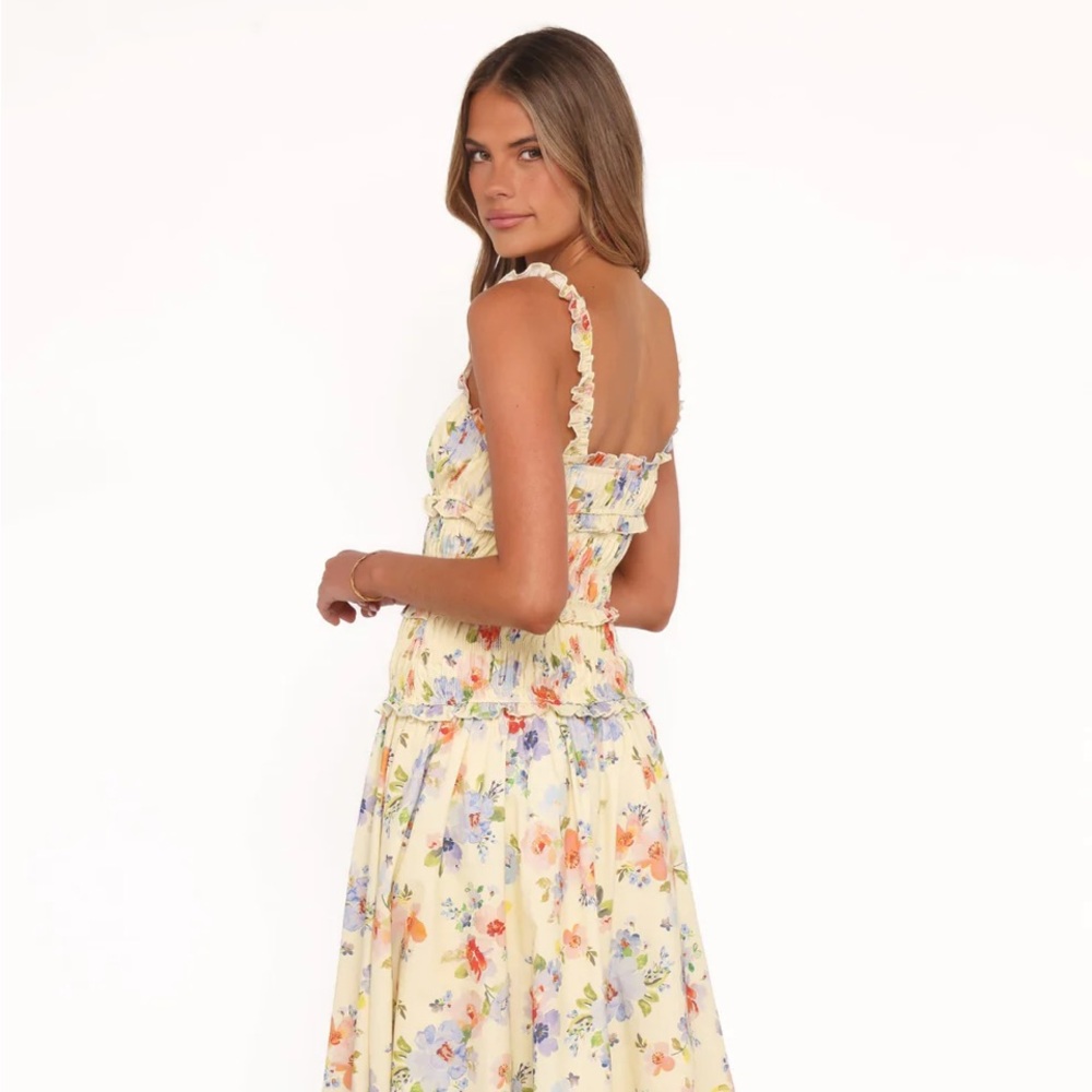 Petal & Pup Yellow Floral Midi Dress - Picture 2 of 9